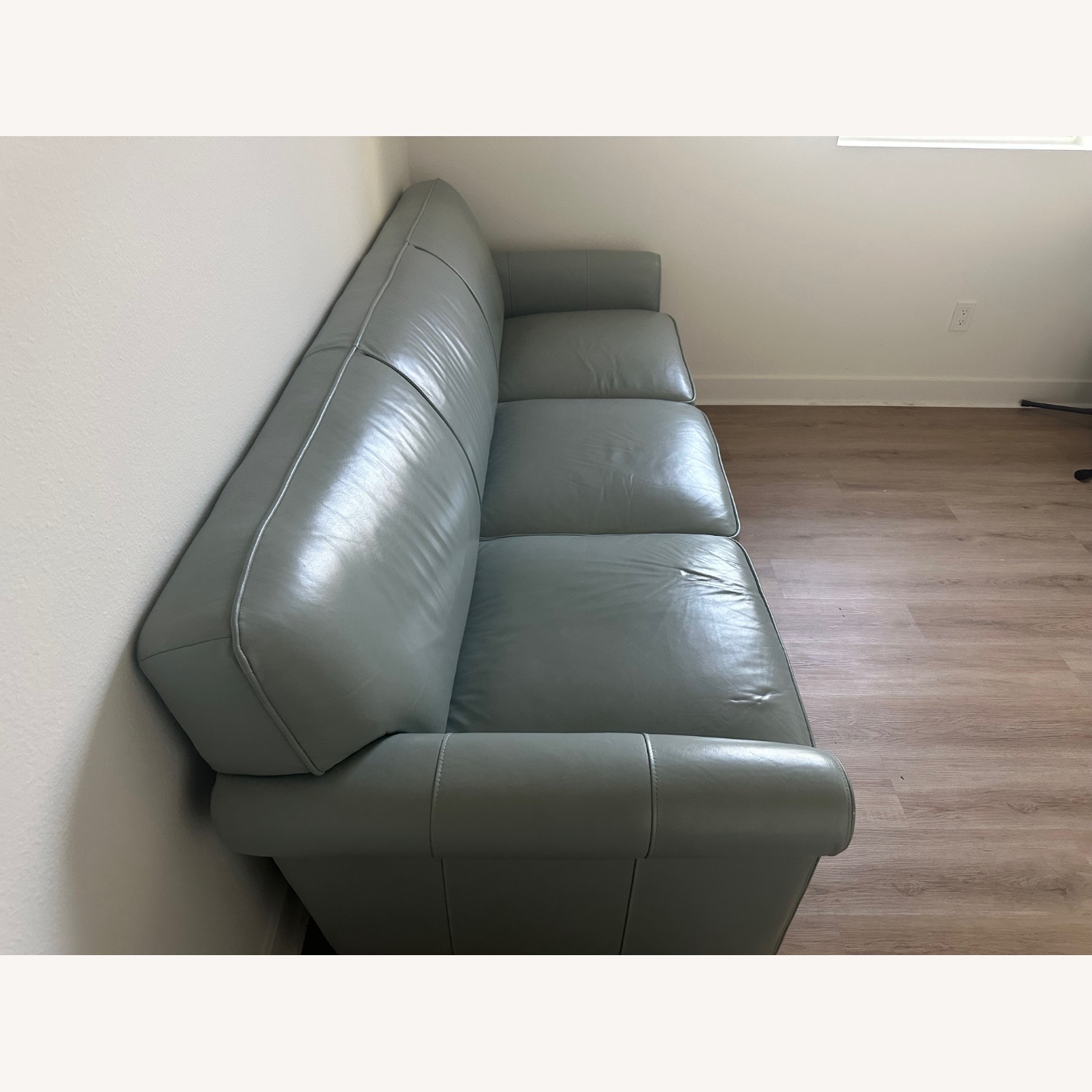 Living Spaces Westcott Blue Leather 2 Seater Sofa - image-3