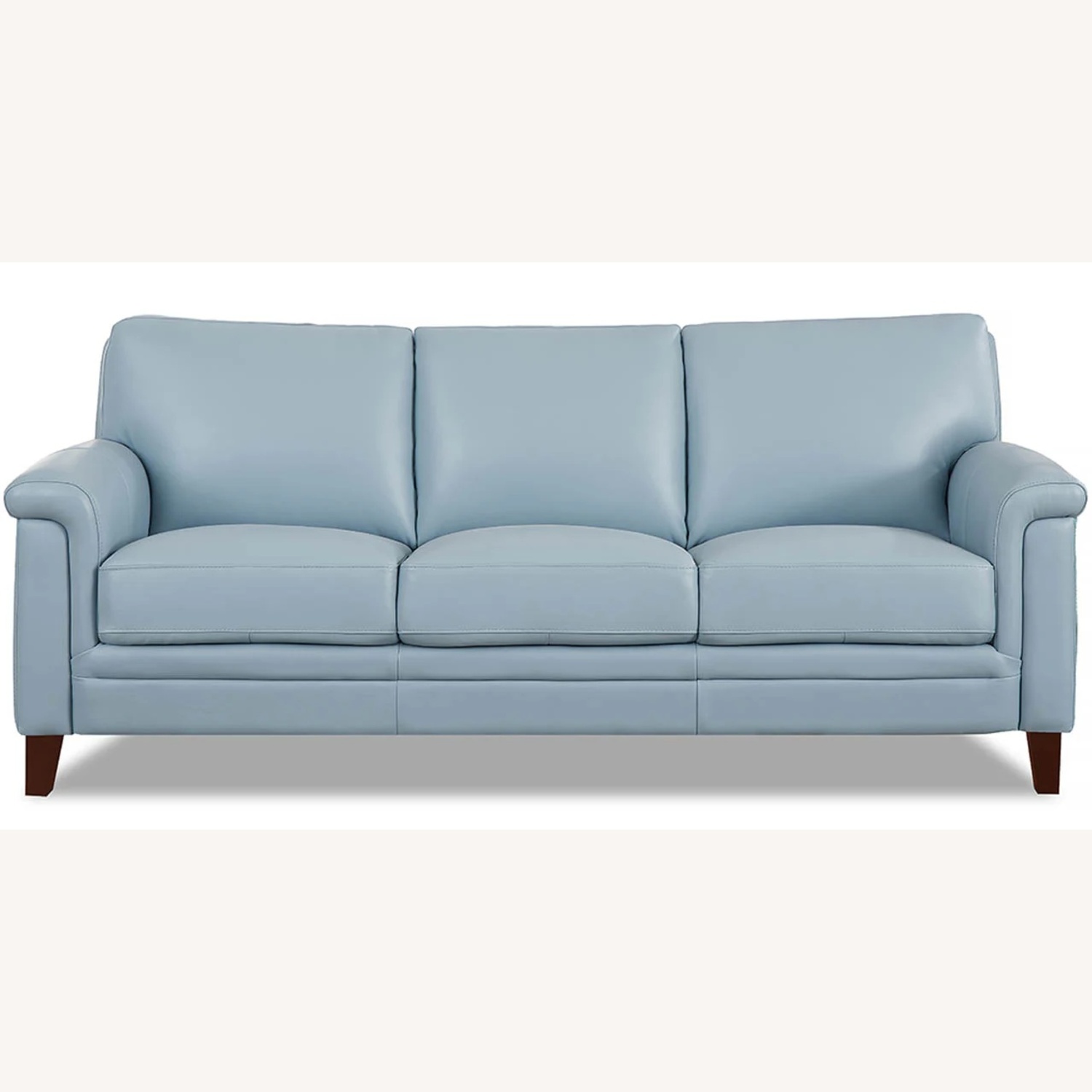 Living Spaces Westcott Blue Leather 2 Seater Sofa - image-7