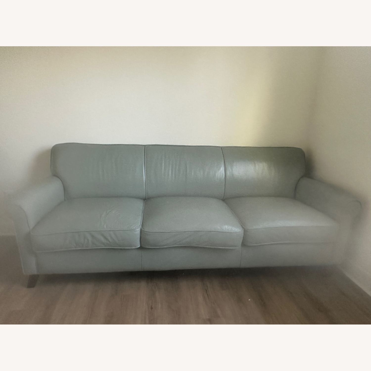 Living Spaces Westcott Blue Leather 2 Seater Sofa - image-2