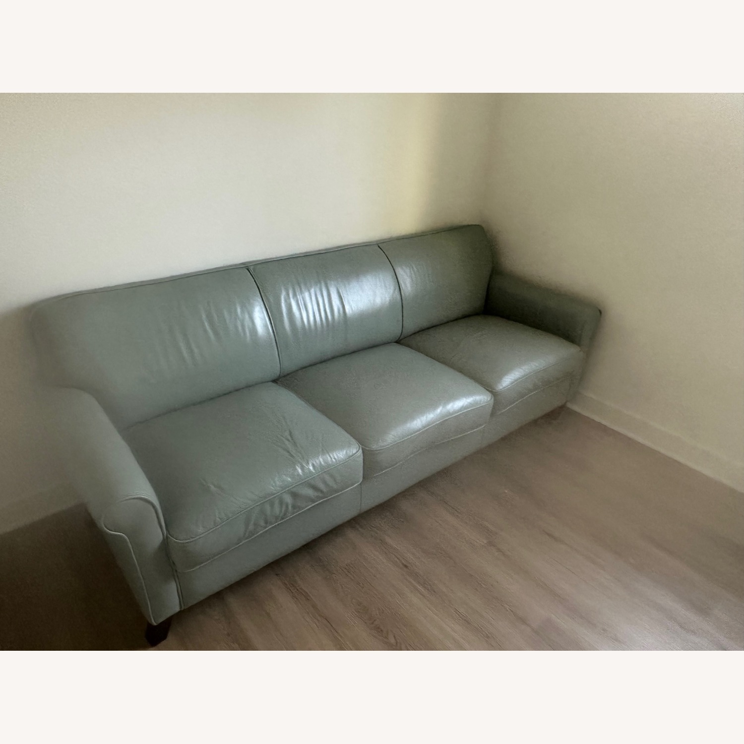 Living Spaces Westcott Blue Leather 2 Seater Sofa - image-5