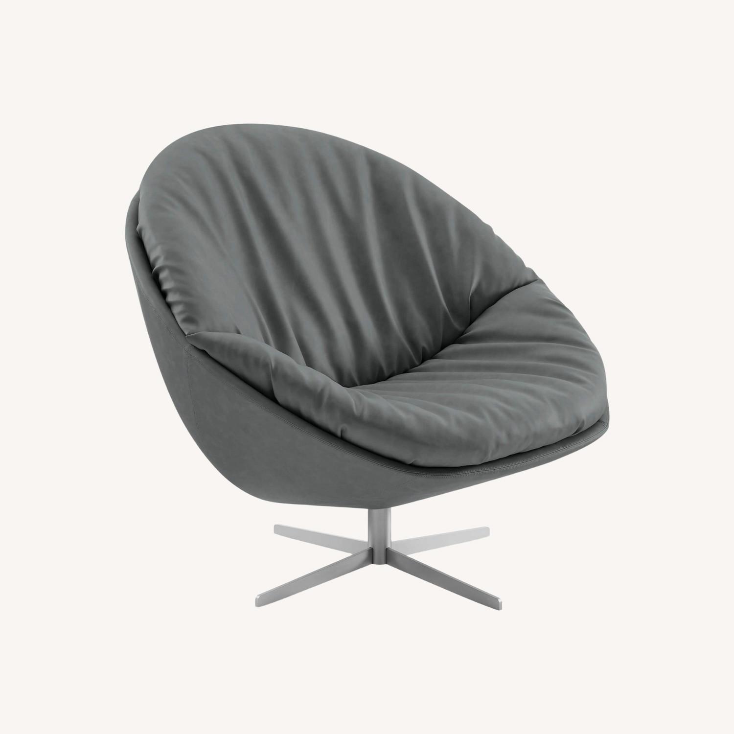 De Sede Dark Gray Faux Leather Accent Chair - image-0