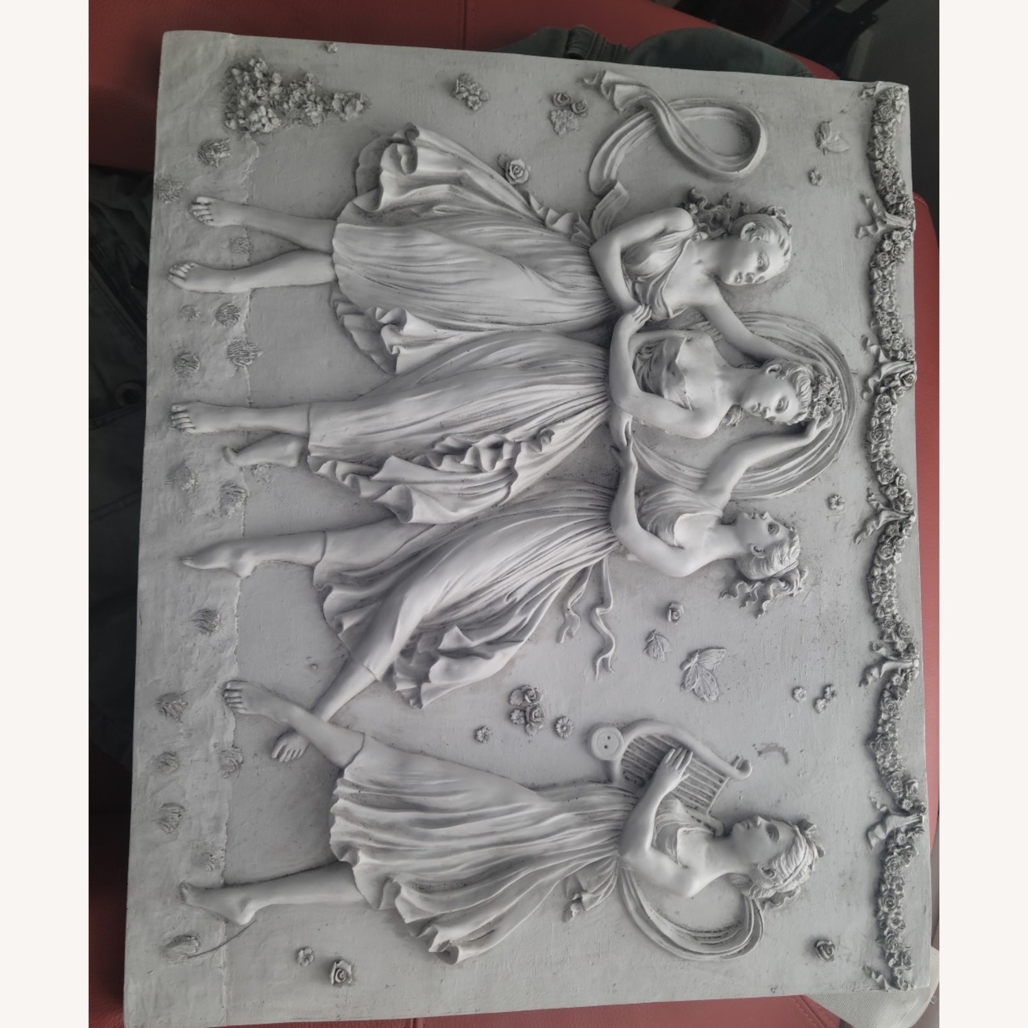 Vintage/Antique Light Gray Stone Picture Frame - image-1