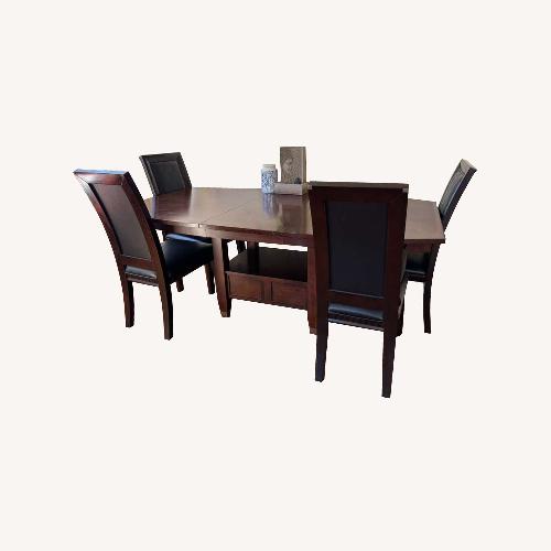 Used Raymour & Flanigan Dark Brown Wood Dining Sets for sale on AptDeco