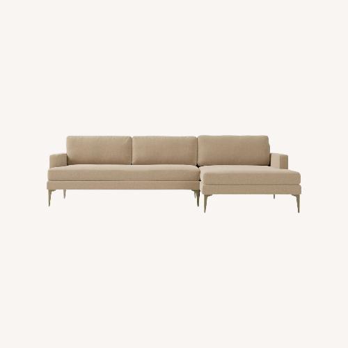 Used West Elm Andes Light Gray 2 Piece Sectional for sale on AptDeco