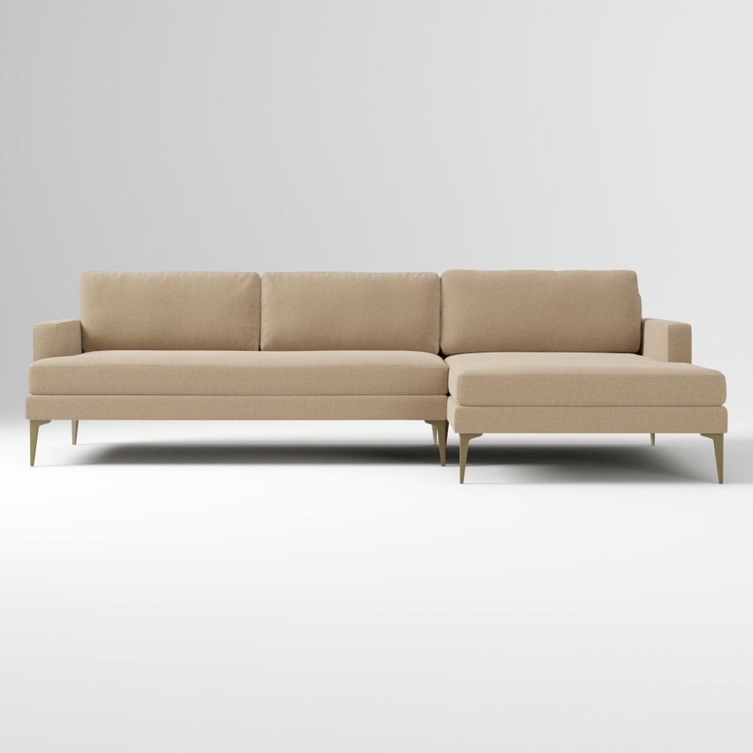 West Elm Andes Light Gray 2 Piece Sectional - image-6