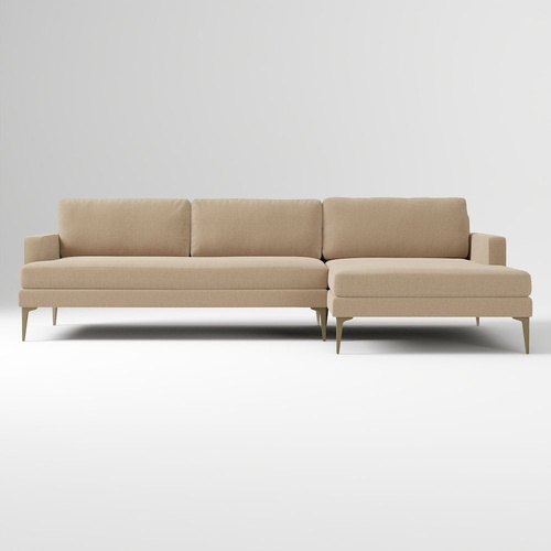 Used West Elm Andes Light Gray 2 Piece Sectional for sale on AptDeco