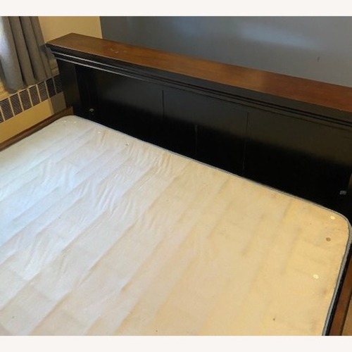 Used Dark Brown Wood Headboard & Footboard for sale on AptDeco