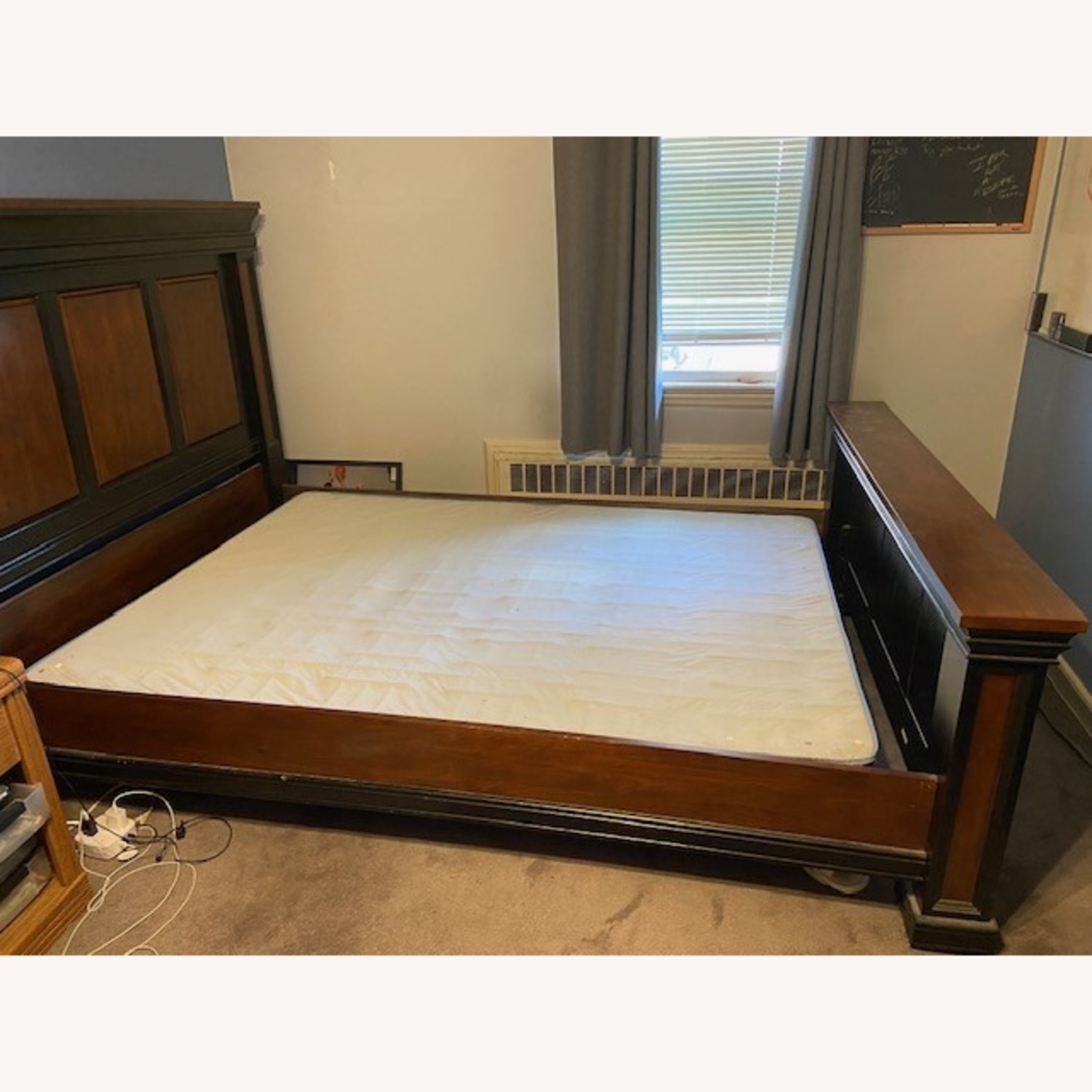 Dark Brown Wood Headboard & Footboard - image-0