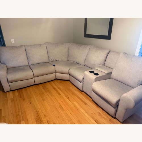 Used Jordan's Furniture Light Gray 3+ Piece Sectional for sale on AptDeco