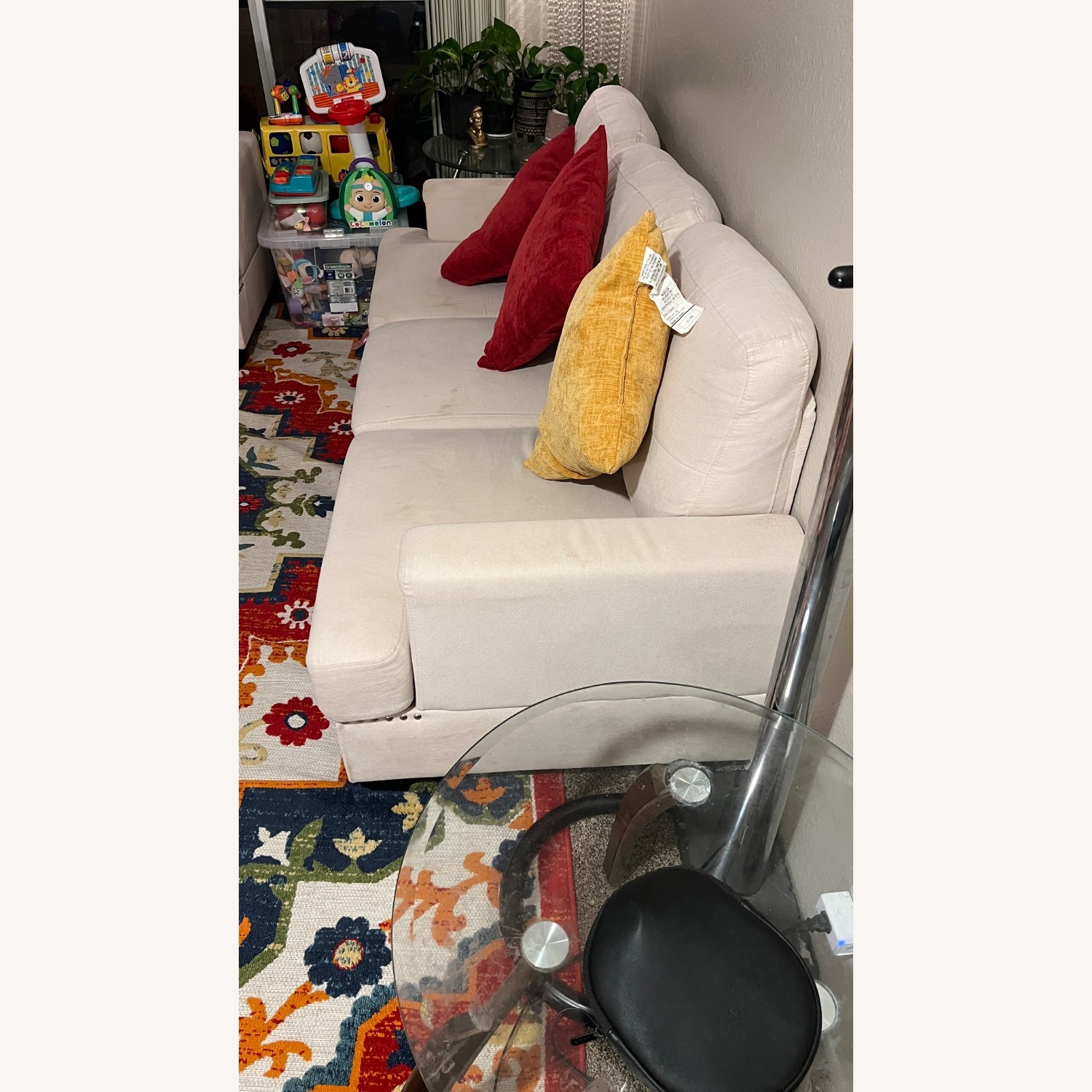 Wade Logan White Fabric 3+ Seater Sofa - image-3