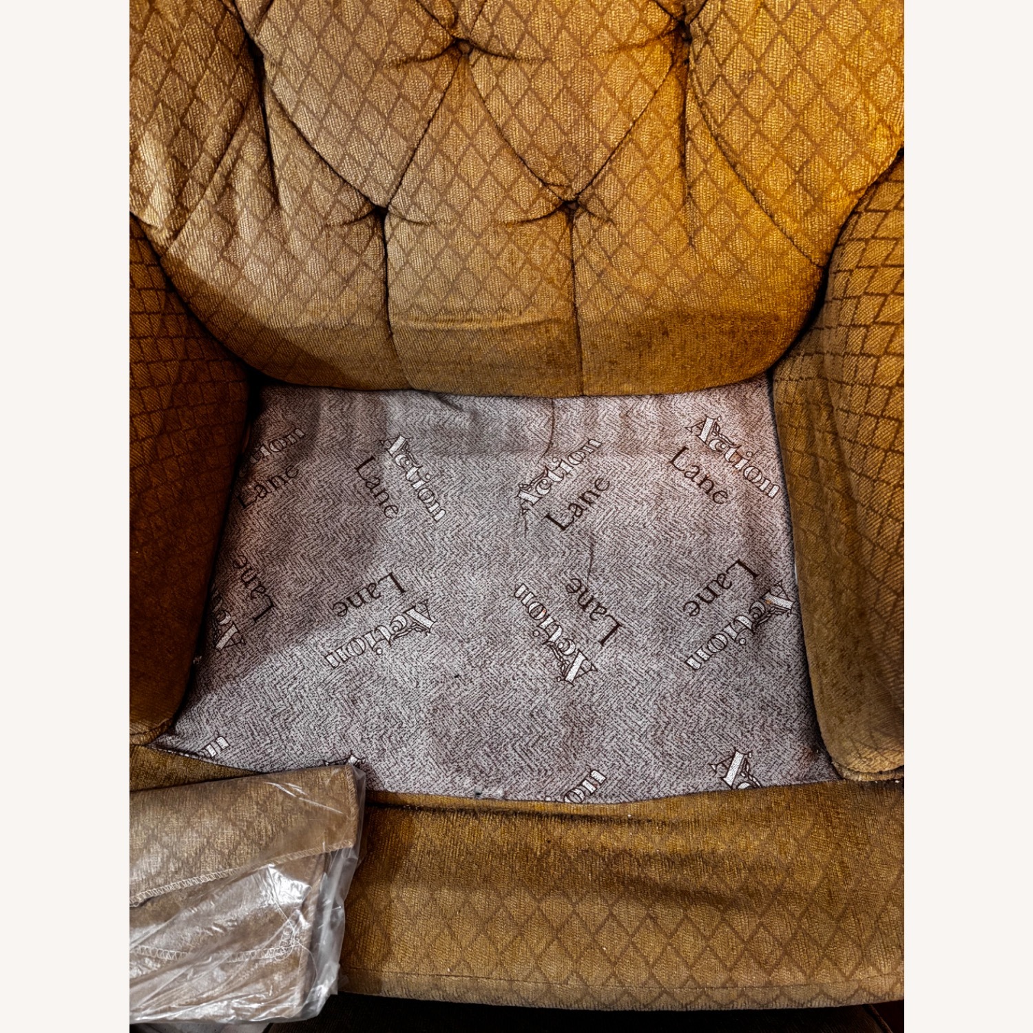 Lane Furniture Gold Fabric Recliner - image-2