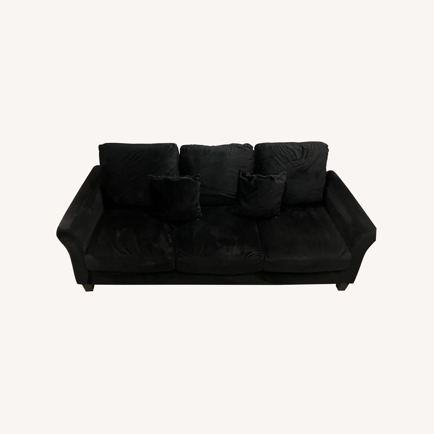 Modern Black 3-Seater Sofa - image-0