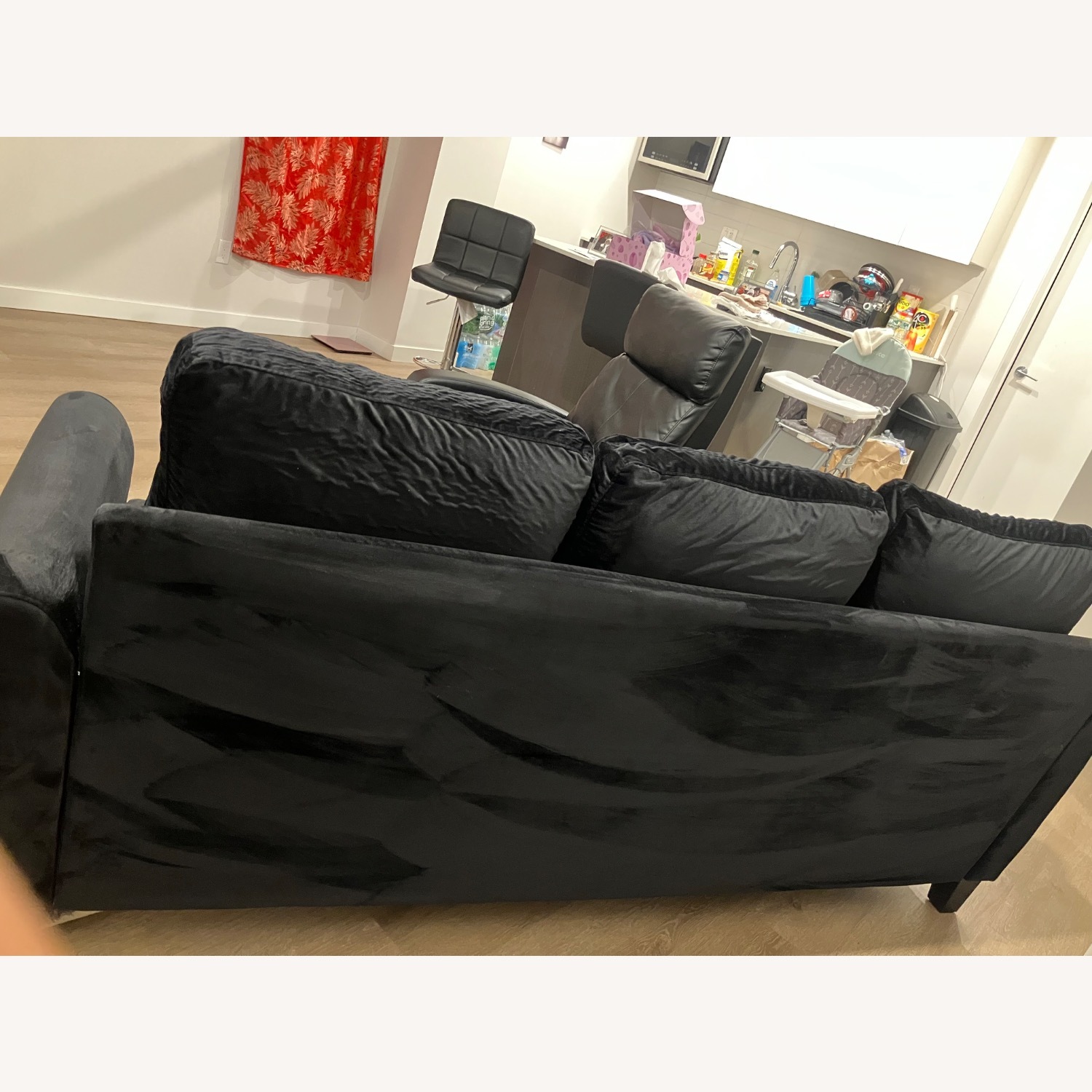 Modern Black 3-Seater Sofa - image-3