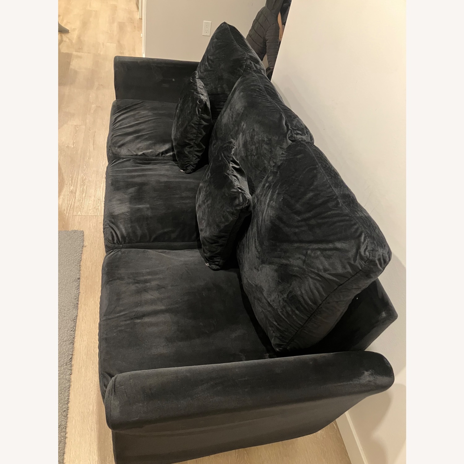 Modern Black 3-Seater Sofa - image-2