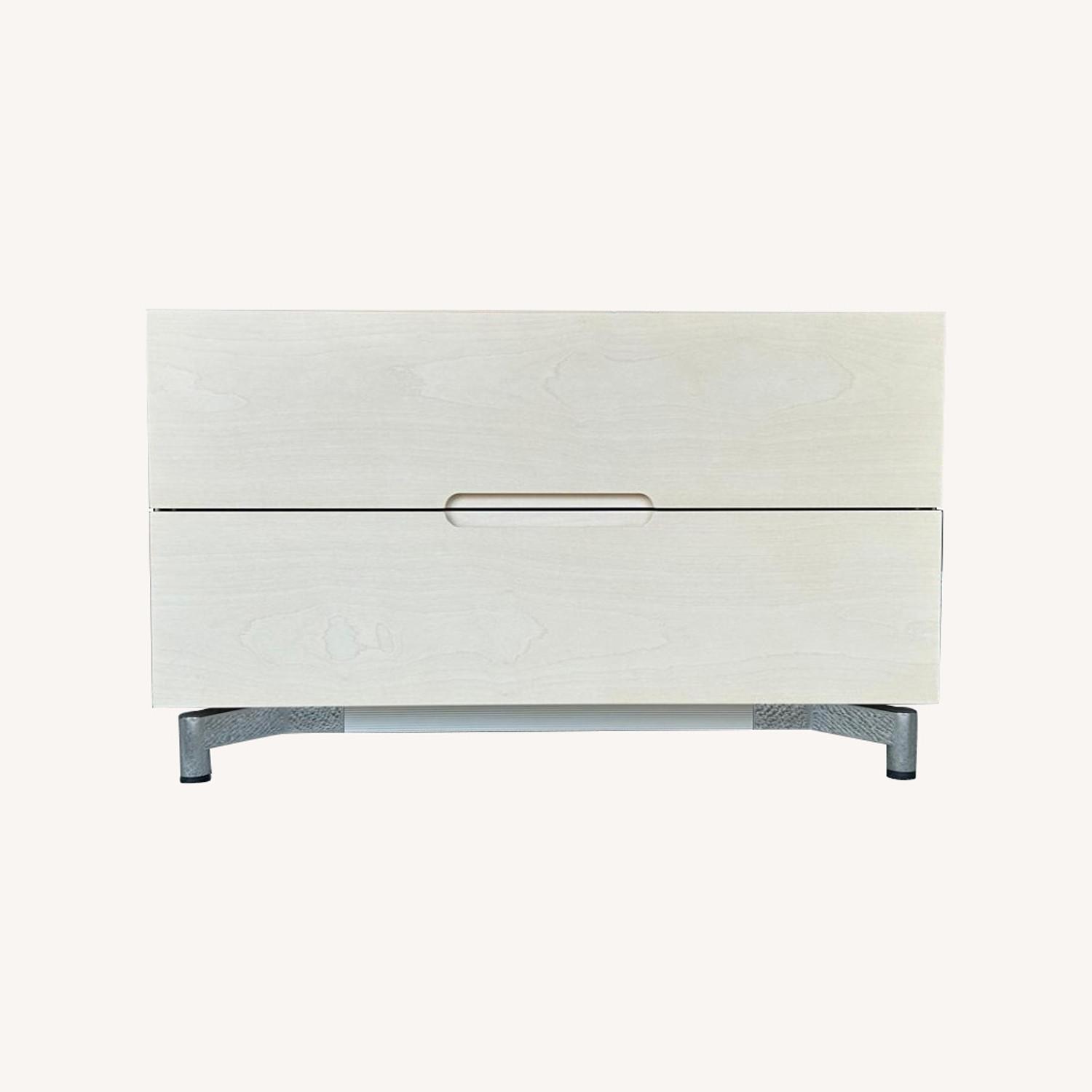Pair of Mid-Century Modern Light Wood Nightstands - image-0