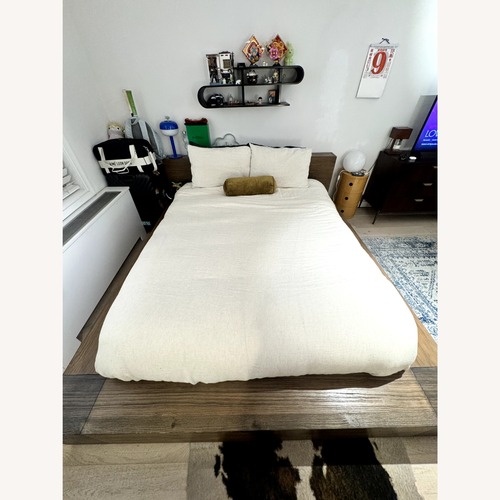 Used Wade Logan Marchetti Dark Brown Queen Bed - Wood for sale on AptDeco