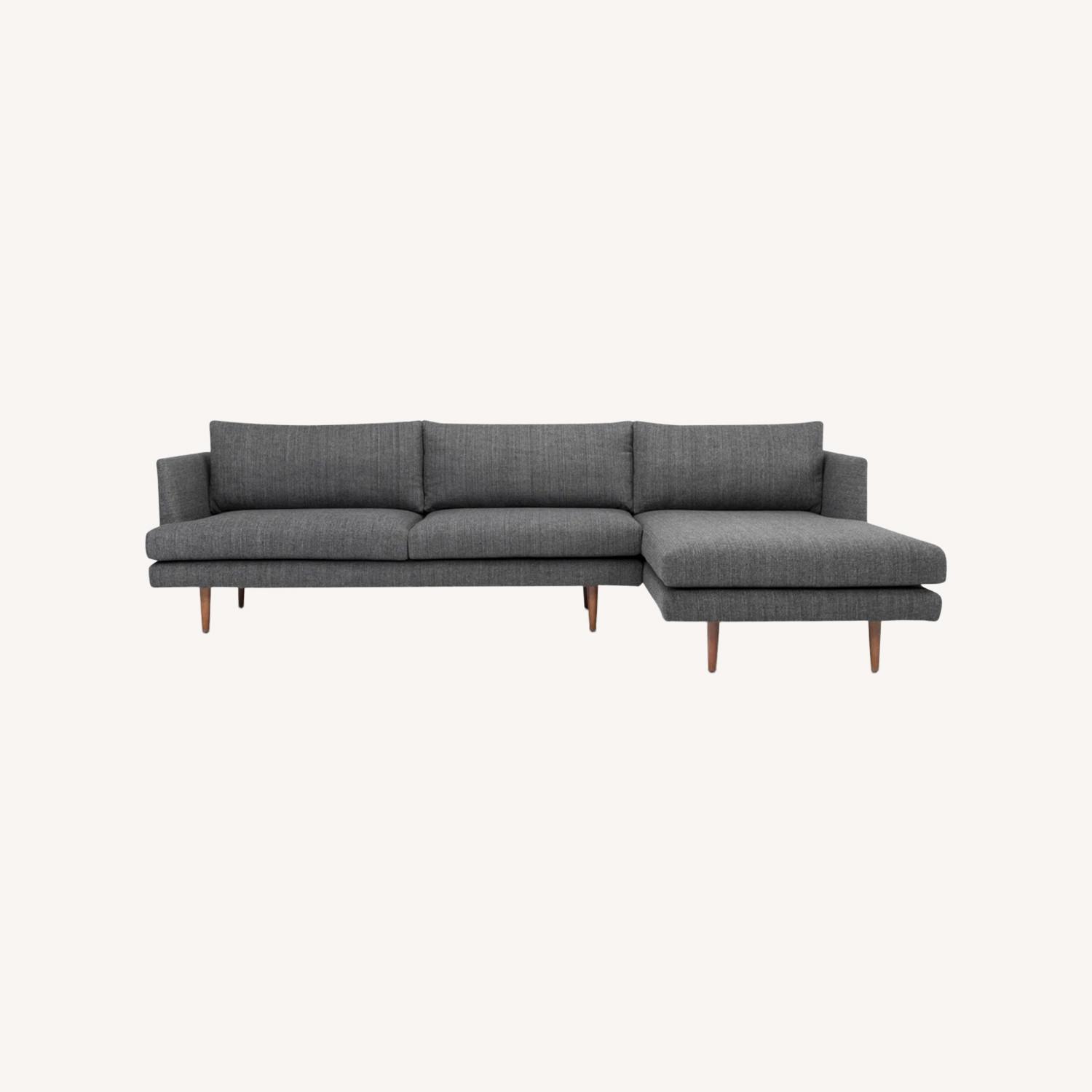 Miller 2 - Dark Grey Velvet Piece Sectional - image-0