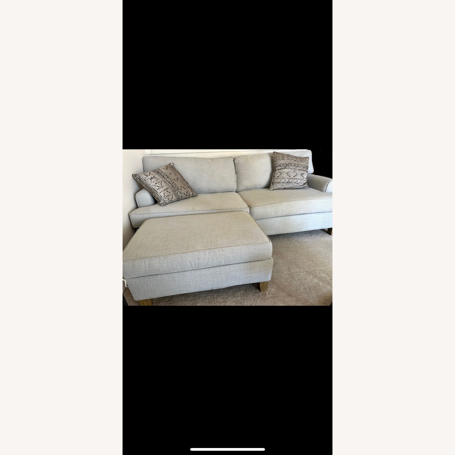 Living Spaces Emerson Light Gray Loveseat With Ottoman - image-3