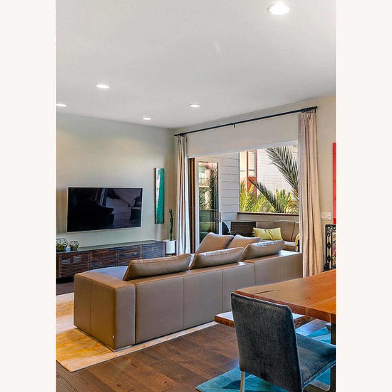 BoConcept Mezzo Modern Taupe Leather 2 Piece Sectional - image-4