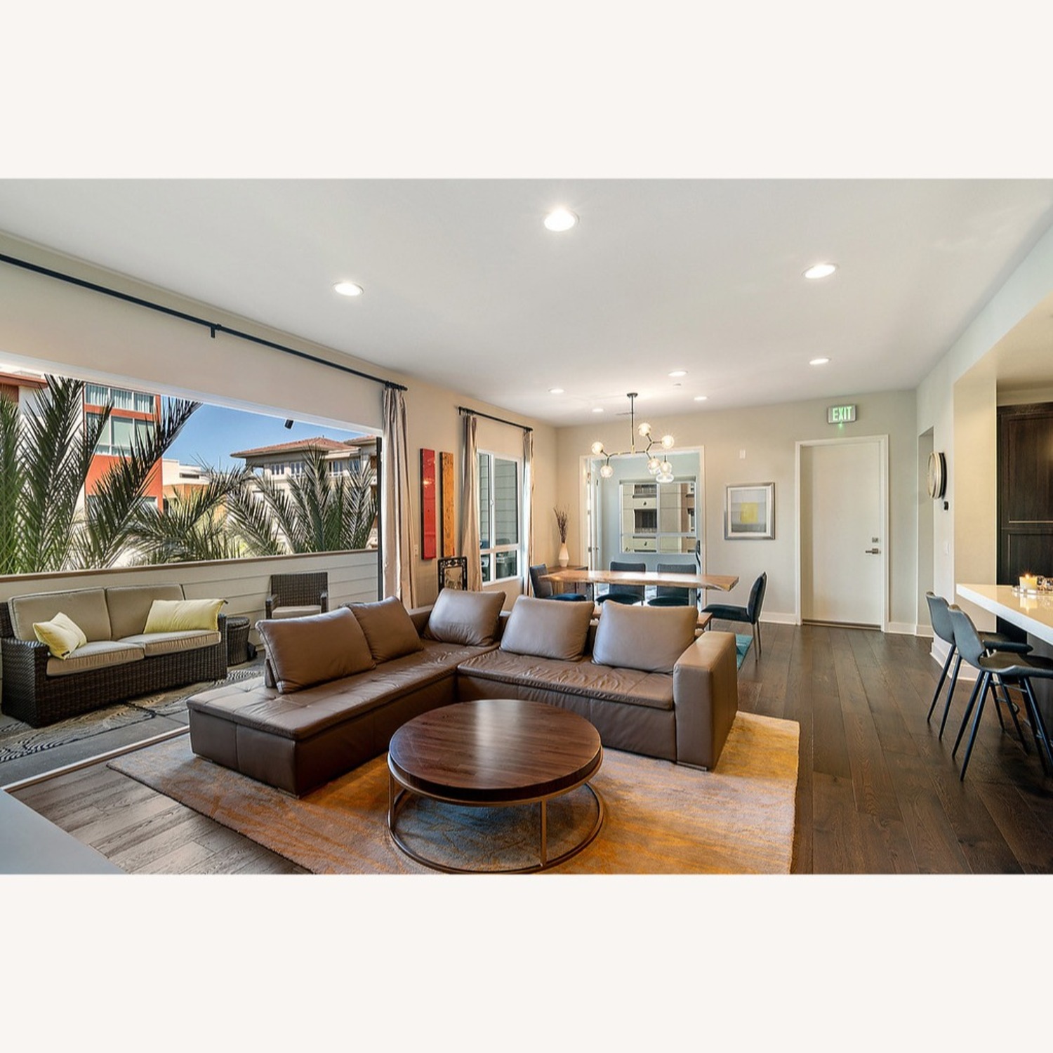 BoConcept Mezzo Modern Taupe Leather 2 Piece Sectional - image-1