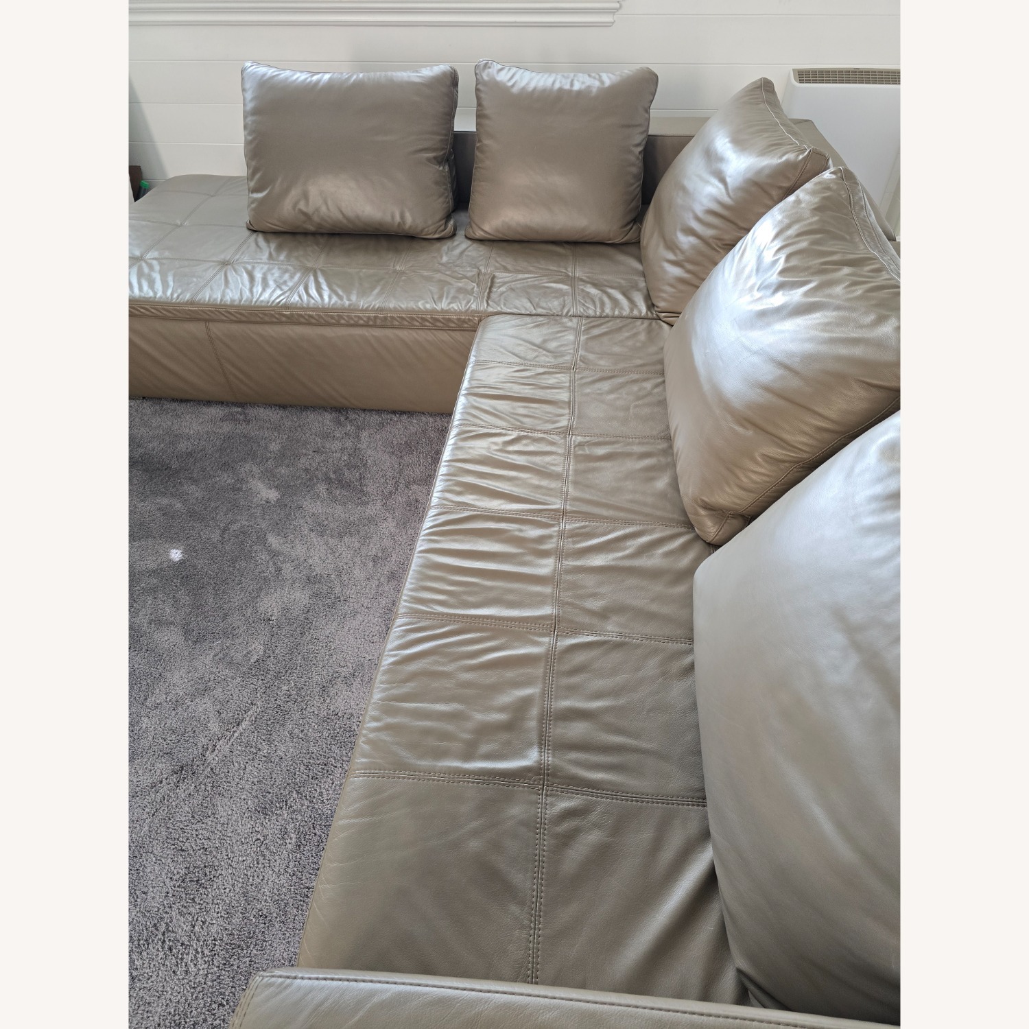 BoConcept Mezzo Modern Taupe Leather 2 Piece Sectional - image-3