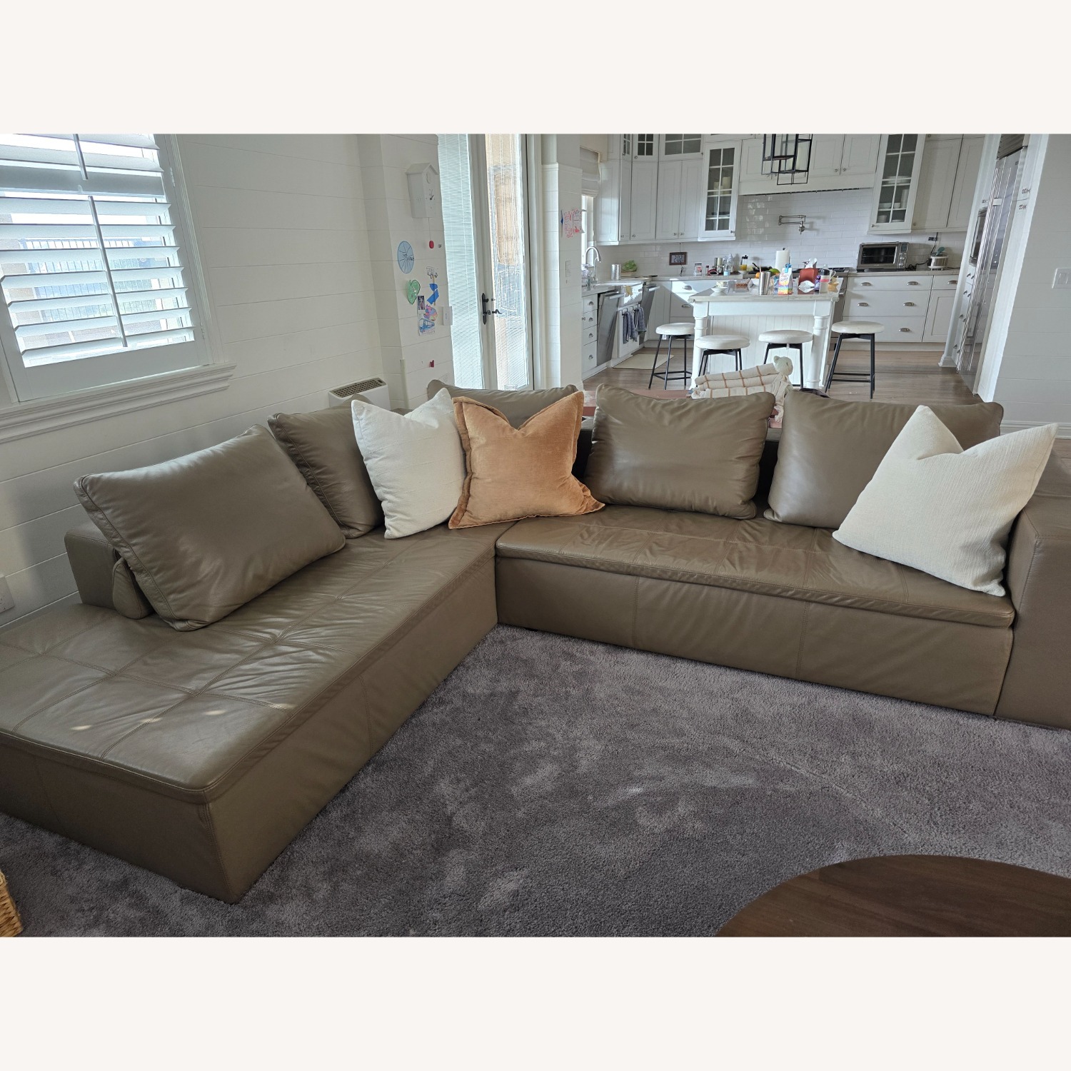 BoConcept Mezzo Modern Taupe Leather 2 Piece Sectional - image-2