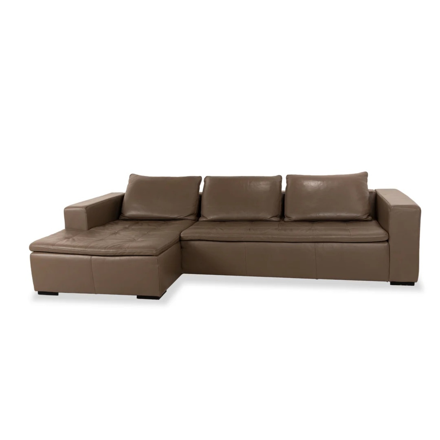 BoConcept Mezzo Modern Taupe Leather 2 Piece Sectional - image-6