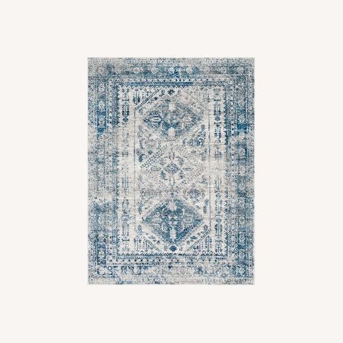Used Wayfair Blue Polyurethane Area Rug 6' x 9' for sale on AptDeco