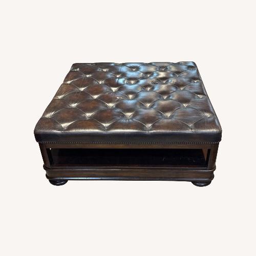 Used Oversized Square Ottoman Style 2-Tier Coffee Table for sale on AptDeco