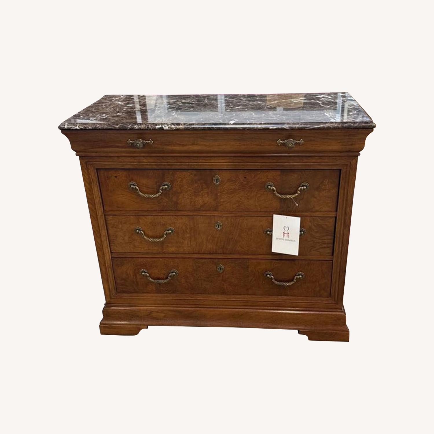 4-Drawer W Marble Top & Jewelry Tray Dresser - image-0