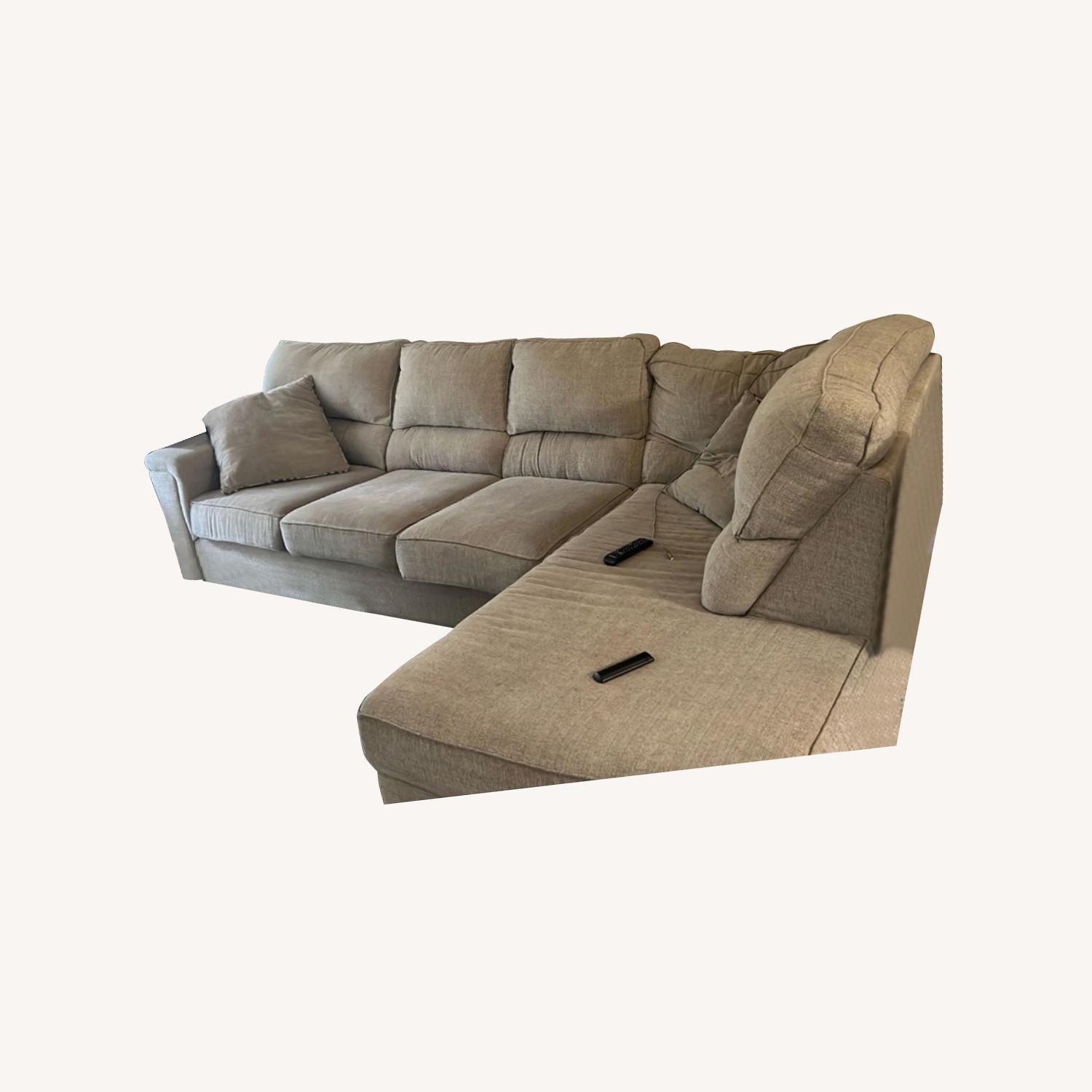 Two Piece Upholstered Sectional - image-0