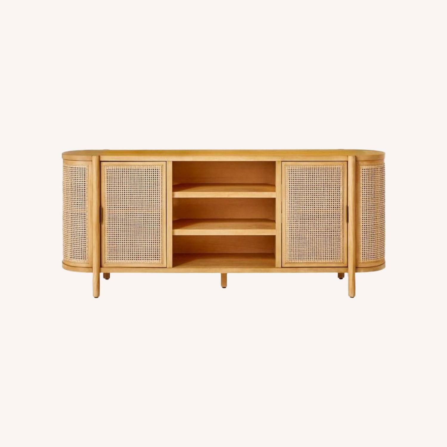Portola Hills Caned Door TV Stand Natural - image-0