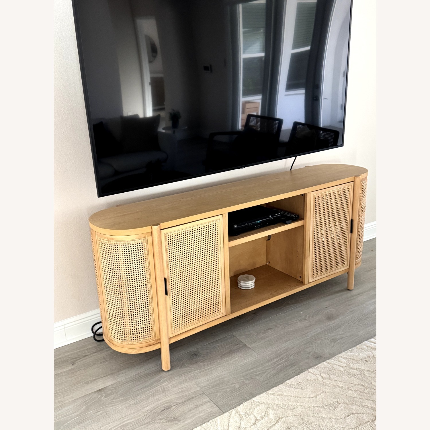 Portola Hills Caned Door TV Stand Natural - image-1
