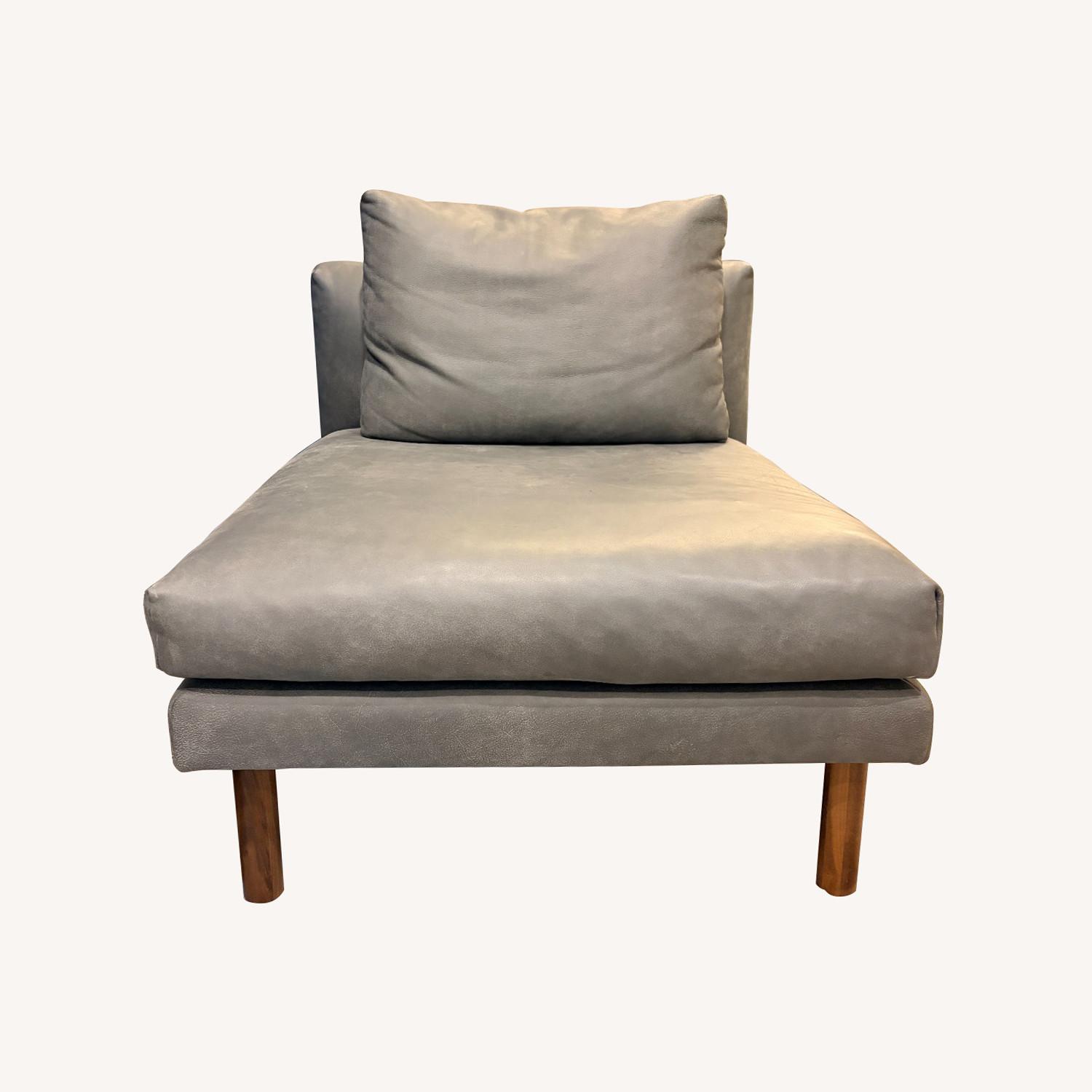 EQ3 Replay Light Gray Leather Accent Chair - image-0