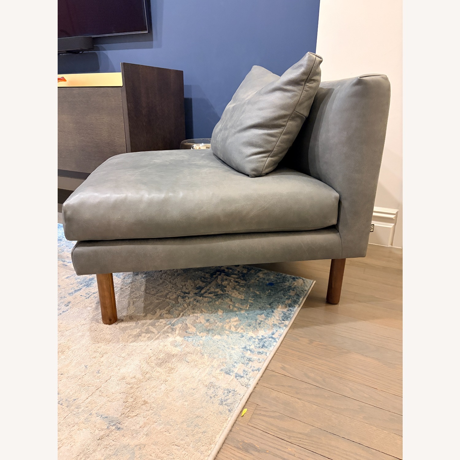 EQ3 Replay Light Gray Leather Accent Chair - image-3