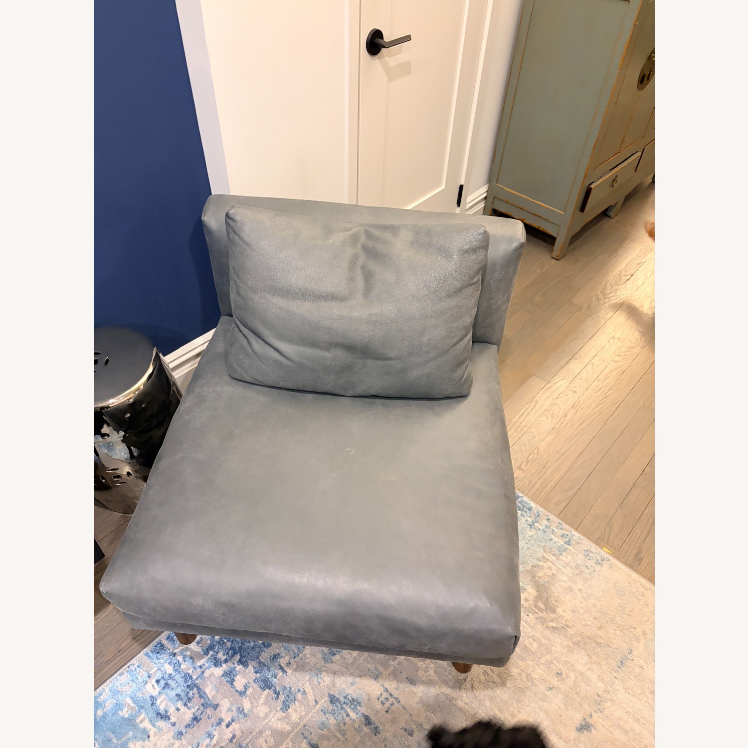 EQ3 Replay Light Gray Leather Accent Chair - image-2