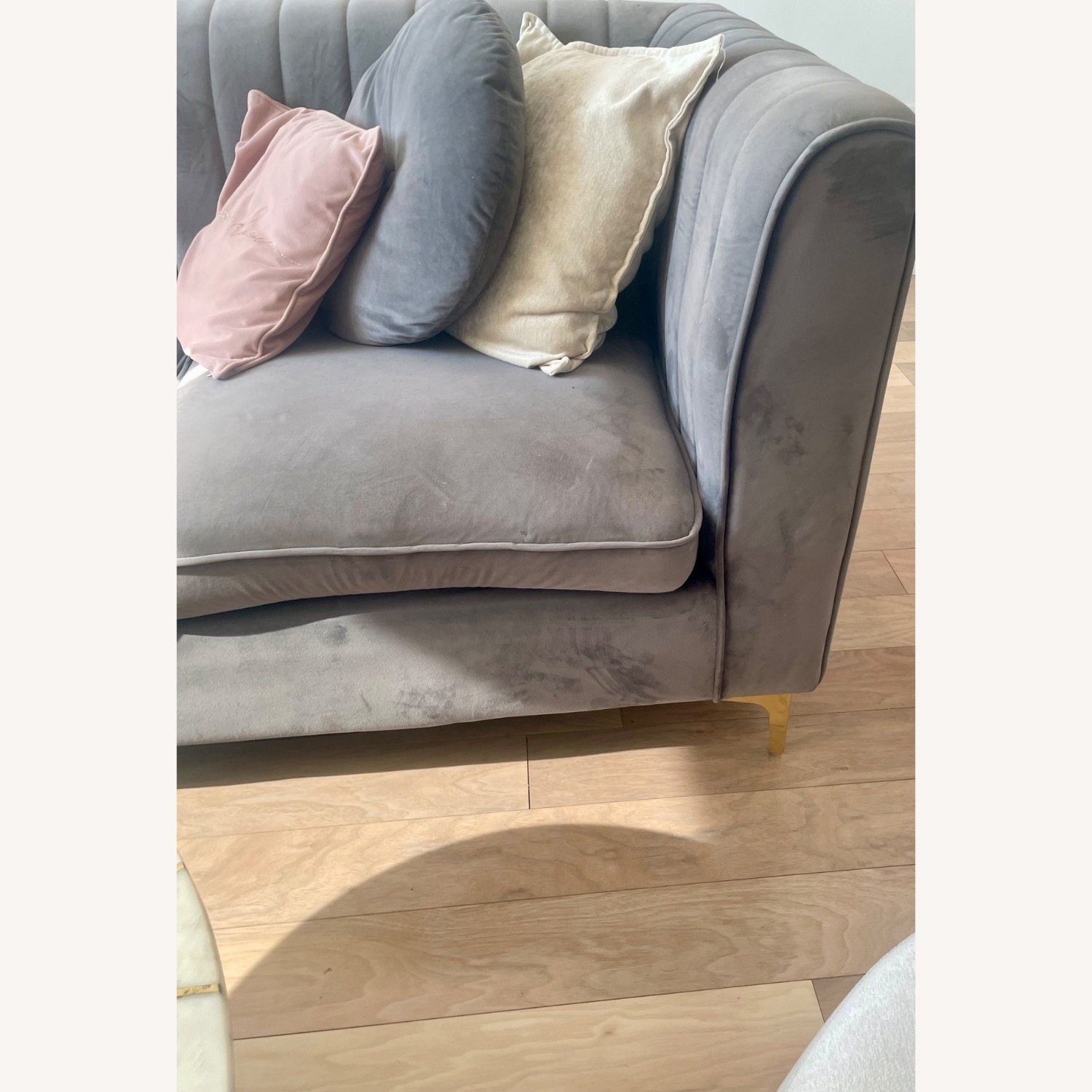 Dark Gray Velvet 3+ Piece Sectional - image-3