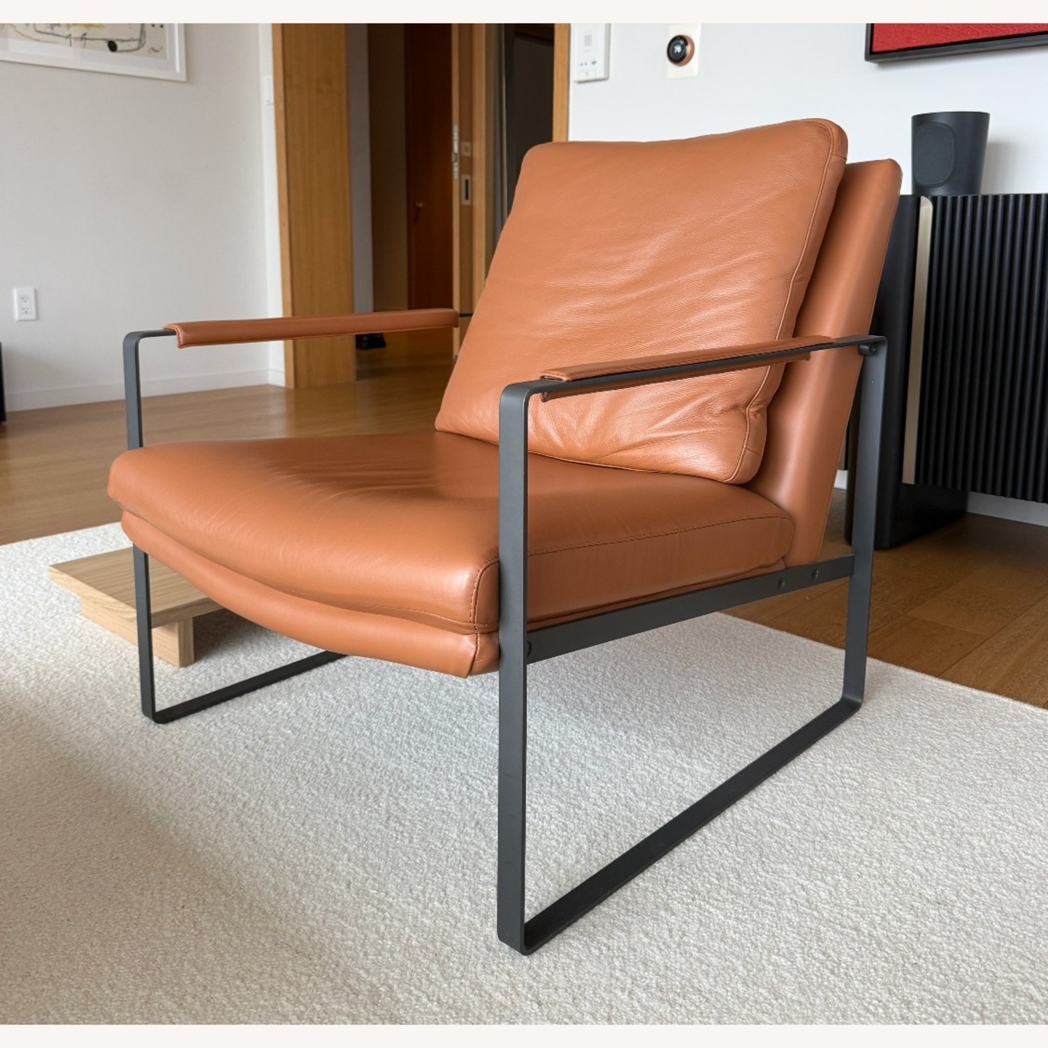 Camerich Custom Orange Leather Accent Chair - image-4