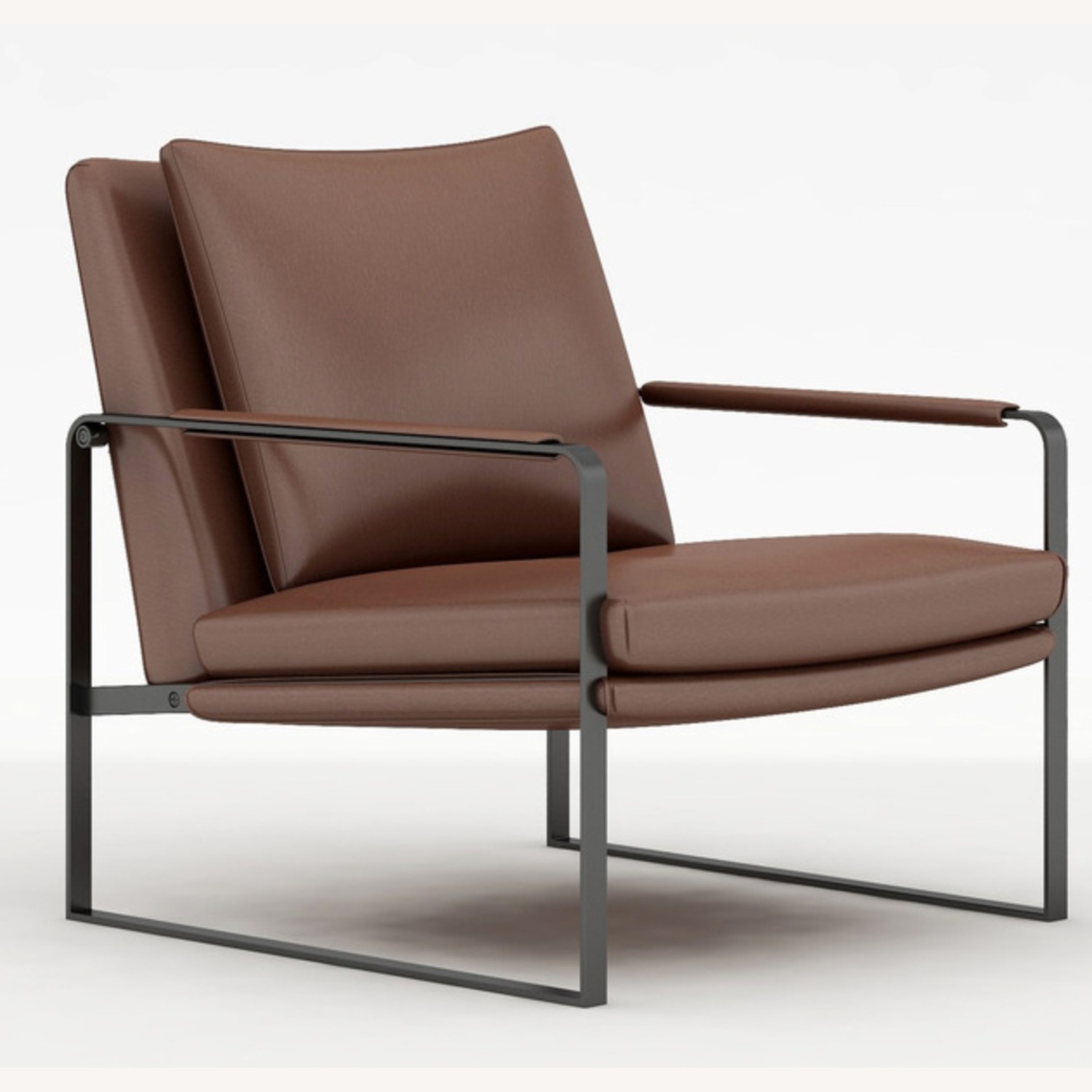 Camerich Custom Orange Leather Accent Chair - image-1