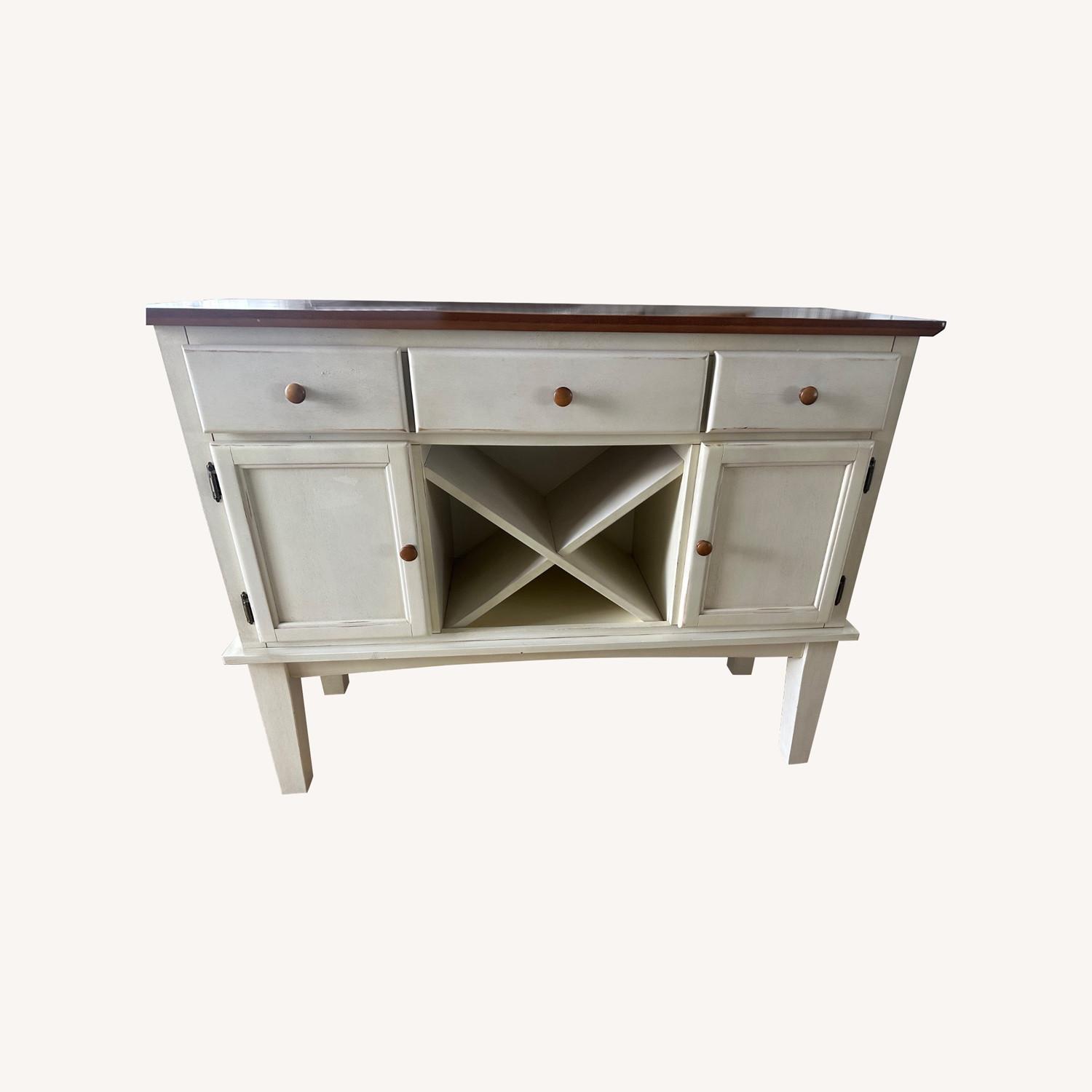 Vintage/Antique White Wood Sideboard - image-0