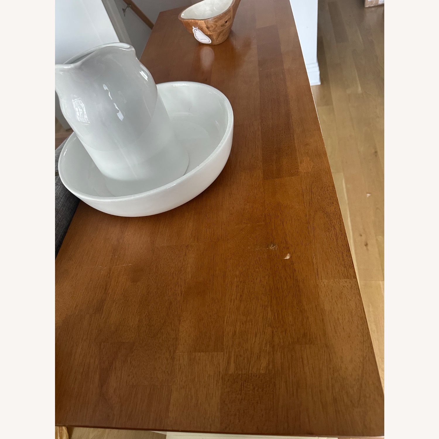 Vintage/Antique White Wood Sideboard - image-3