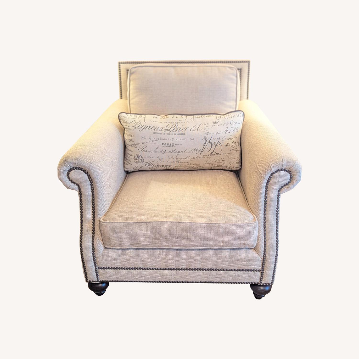 Bernhardt Furniture Brae Natural Fabric Armchair - image-0