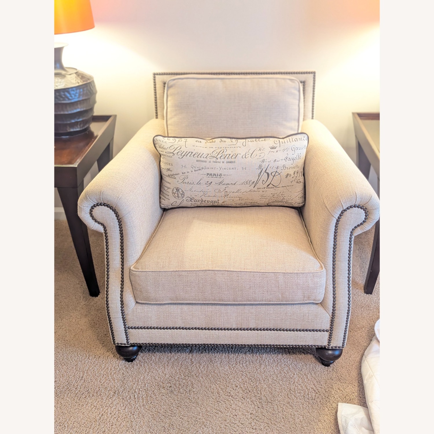 Bernhardt Furniture Brae Natural Fabric Armchair - image-7