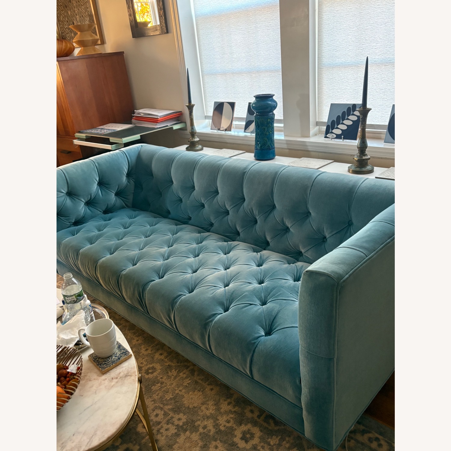 ABC 74 Sofa Tufted Blue - image-1