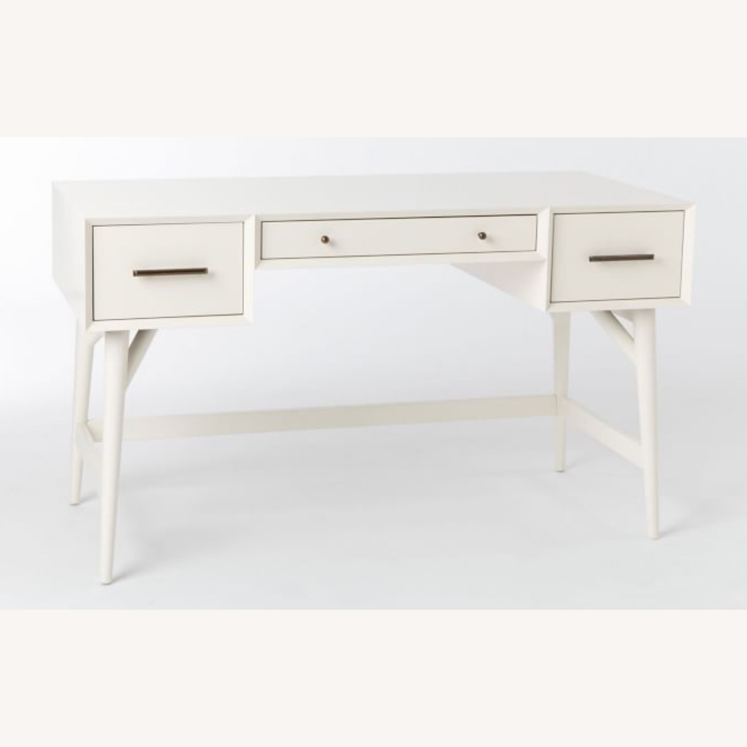 West Elm White Mid-Century Desk (52'') - image-5