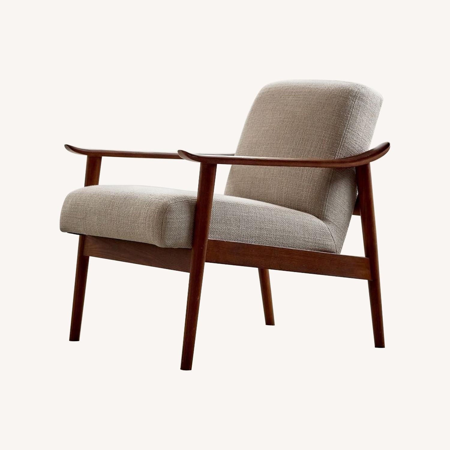 West Elm Dark Brown Wood Armchair - image-0