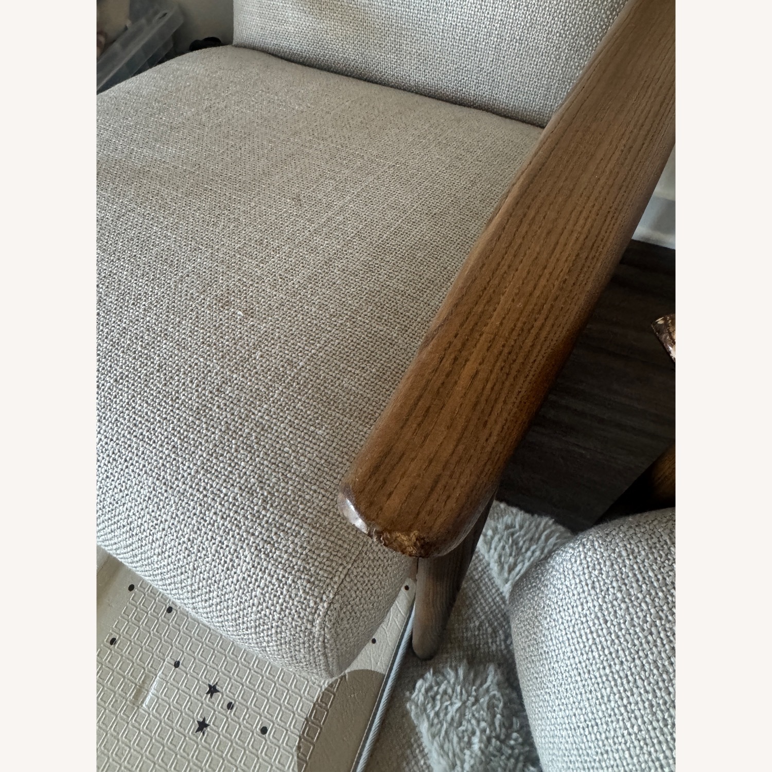 West Elm Dark Brown Wood Armchair - image-1