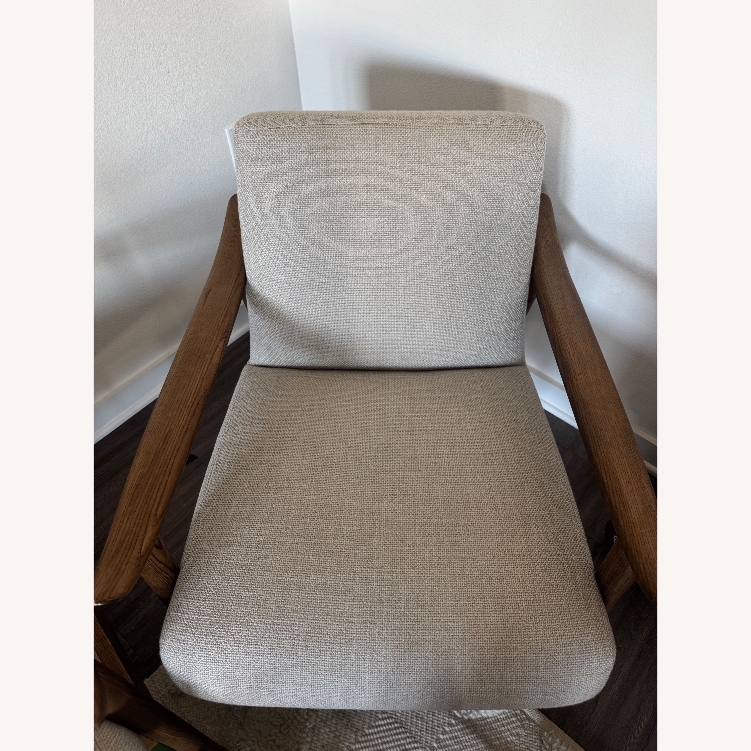 West Elm Dark Brown Wood Armchair - image-5