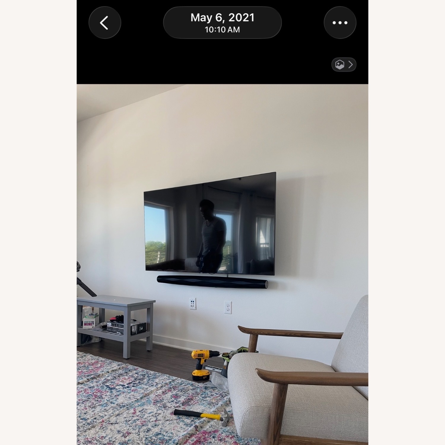 West Elm Dark Brown Wood Armchair - image-3