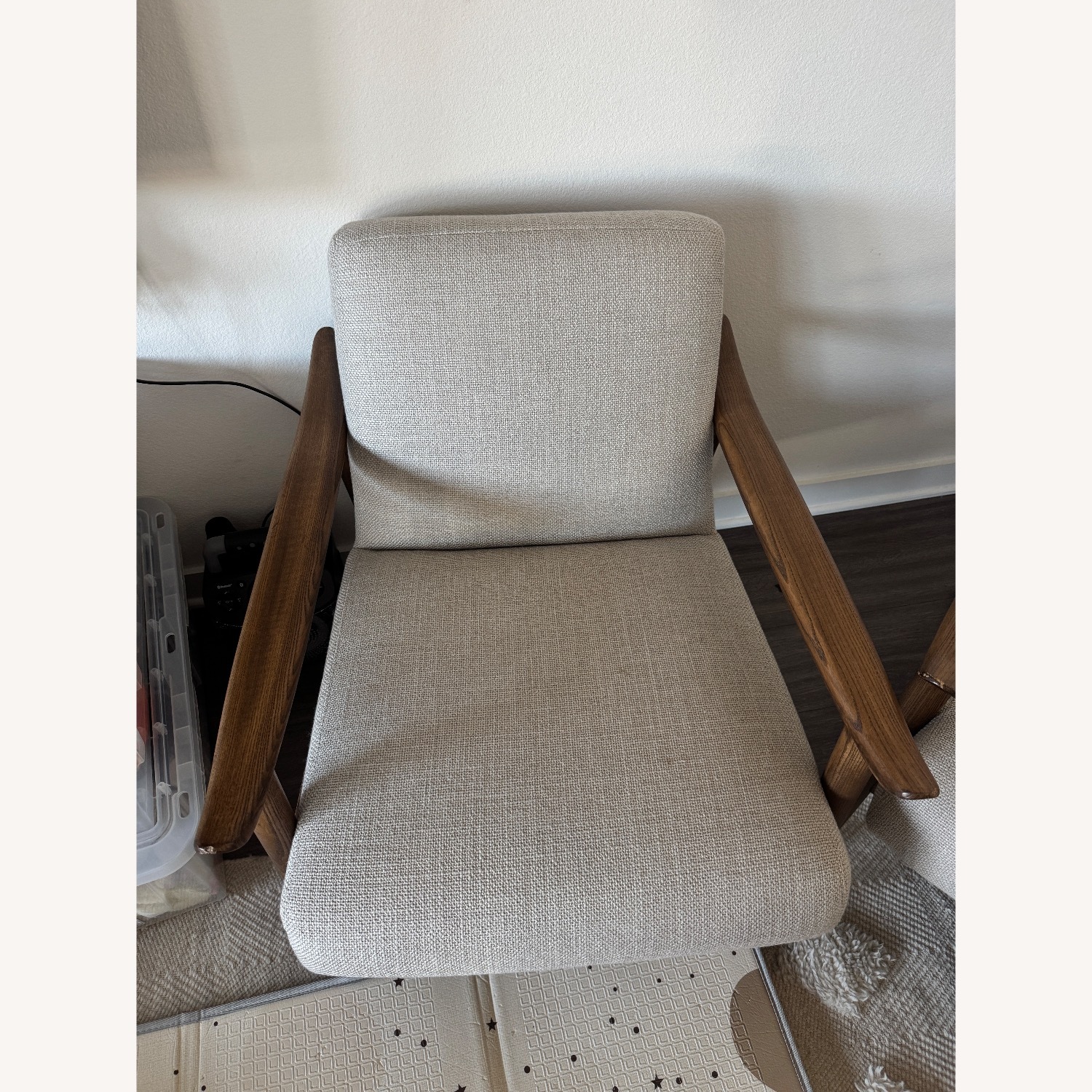 West Elm Dark Brown Wood Armchair - image-4